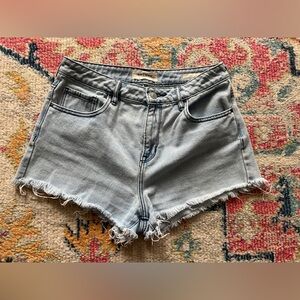 Pacsun Light Wash Denim High Rise Mom Shorts 27